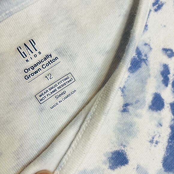 ~ GAP KIDS 12 PJ Set Tie Dye Organic Purple Blue Pajamas Long Pants Short Sleeve - Picture 10 of 16